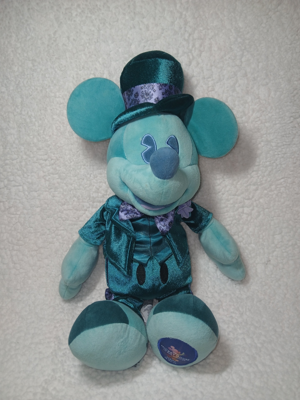 Disney Teal Plush Mickey Mouse in Velvet Top Hat and Outfit